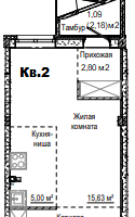 1-к. квартира, 36&nbsp;м²