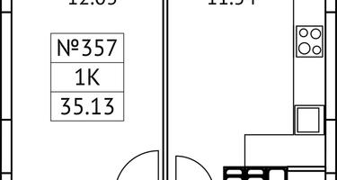1-к. квартира, 35&nbsp;м²