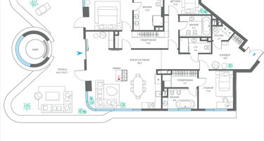 4-к. квартира, 183 м²