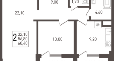 2-к. квартира, 67&nbsp;м²