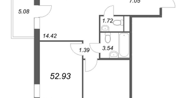 2-к. квартира, 53&nbsp;м²