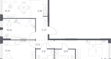 Студия, 66&nbsp;м²