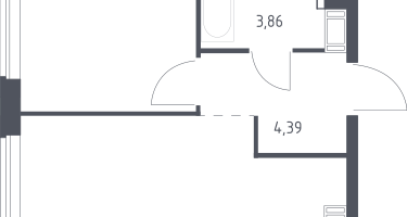 1-к. квартира, 34&nbsp;м²