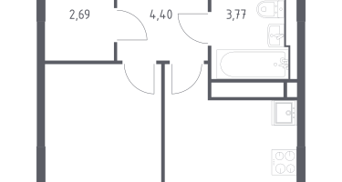 1-к. квартира, 30&nbsp;м²