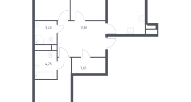 3-к. квартира, 87&nbsp;м²
