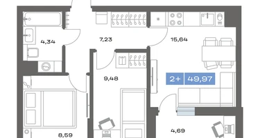 2-к. квартира, 49&nbsp;м²