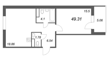 Студия, 49&nbsp;м²