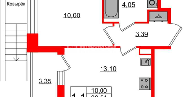 1-к. квартира, 30&nbsp;м²