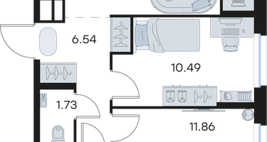 2-к. квартира, 51 м²