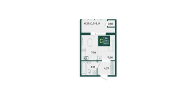 Студия, 26&nbsp;м²