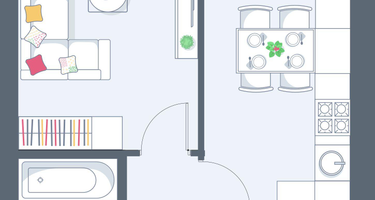 1-к. квартира, 34&nbsp;м²