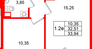 1-к. квартира, 32 м²
