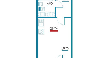 Студия, 29&nbsp;м²