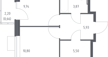 1-к. квартира, 36&nbsp;м²