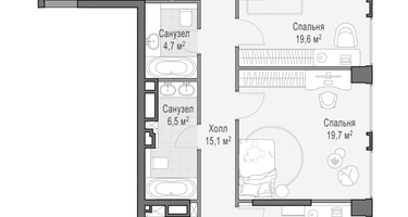 4-к. квартира, 224 м²