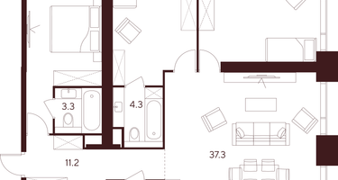 Студия, 113&nbsp;м²