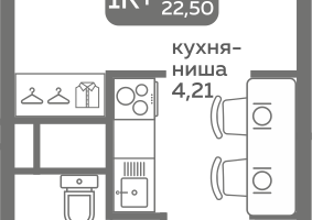 Студия, 22&nbsp;м²