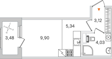 Студия, 24&nbsp;м²