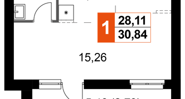 1-к. квартира, 30 м²