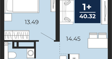 1-к. квартира, 36 м²