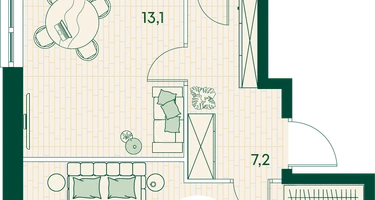 2-к. квартира, 50&nbsp;м²