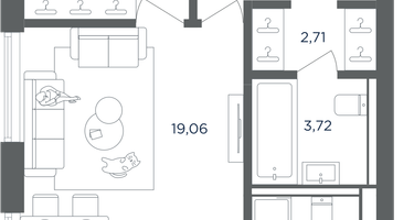 2-к. квартира, 54&nbsp;м²
