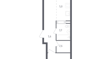 Студия, 38&nbsp;м²