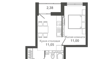 1-к. квартира, 33&nbsp;м²