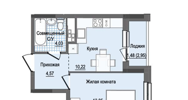 1-к. квартира, 33&nbsp;м²