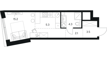 Студия, 30 м²