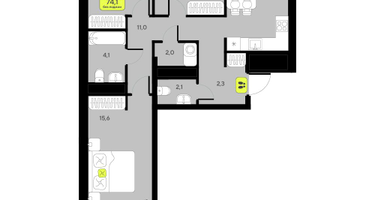 3-к. квартира, 80&nbsp;м²