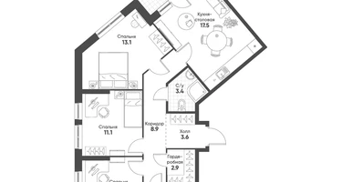 3-к. квартира, 78 м²