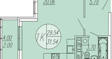 Студия, 31&nbsp;м²