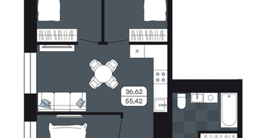 4-к. квартира, 55&nbsp;м²