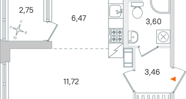 Студия , 26&nbsp;м²