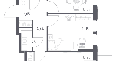 2-к. квартира, 50&nbsp;м²