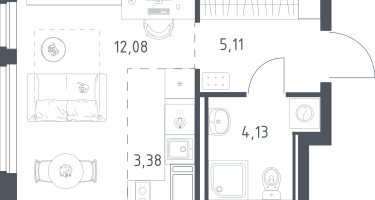 Студия, 24&nbsp;м²