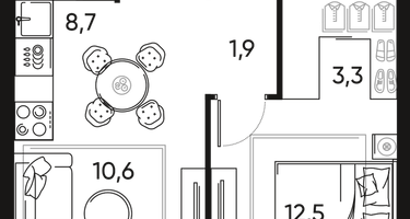 2-к. квартира, 51&nbsp;м²