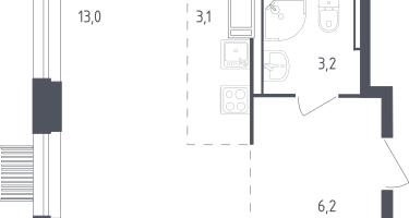 Студия, 25&nbsp;м²