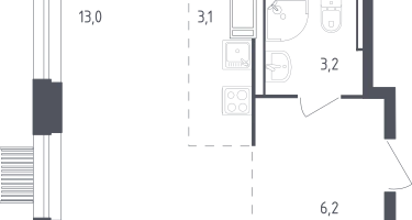 Студия, 25&nbsp;м²