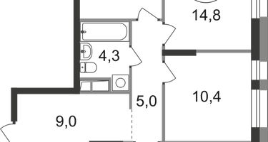 3-к. квартира, 77&nbsp;м²
