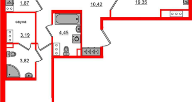 3-к. квартира, 85 м²