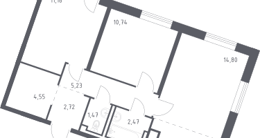 Студия, 59&nbsp;м²