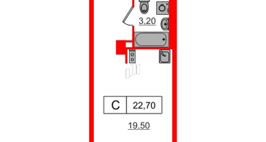 Студия, 22 м²