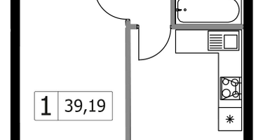 1-к. квартира, 39&nbsp;м²