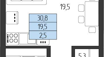 Студия, 29&nbsp;м²