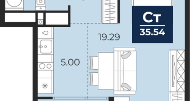 Студия, 35&nbsp;м²