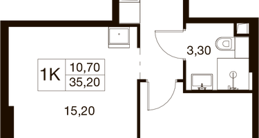 1-к. квартира, 35 м²