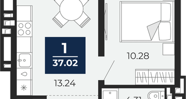 1-к. квартира, 33&nbsp;м²