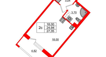 Студия, 24&nbsp;м²